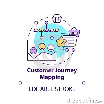 Customer journey mapping concept icon Vector Illustration