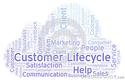 Customer Lifecycle word cloud. Stock Photo