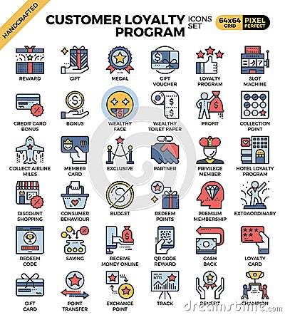 Customer loyalty concept icons Vector Illustration