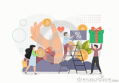 Customer loyalty program, online rewards concept flat vector illustration Vector Illustration