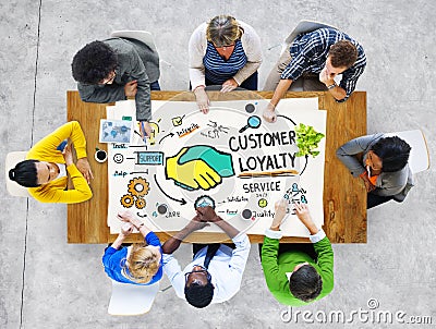 Customer Loyalty Service Support Care Trust Casual Concept Stock Photo