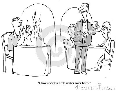 Customer needs water for fire Stock Photo