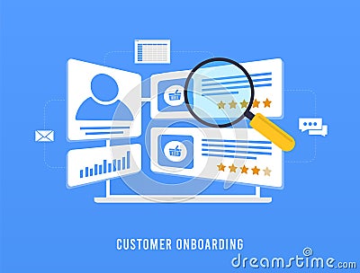 Customer onboarding process concept. User profile segmentation, client relationship, customer management concept. User Vector Illustration