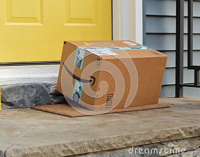 Customer Order Amazon Delivery Online Shopping Delivered to Home NY Editorial Stock Photo