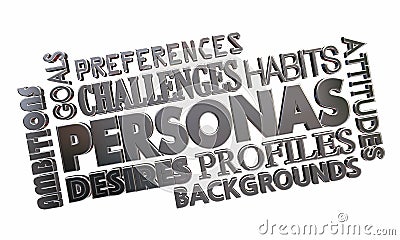 Customer Persona Word Collage Personal Profile Stock Photo