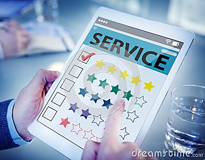 Customer Ranking an Online Service Quality Stock Photo