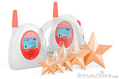 Customer rating of audio baby monitor, baby alarm. 3D rendering Stock Photo