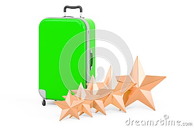 Customer rating of Hardside Luggage with Spinner Wheels and Telescoping Handle. 3D rendering Stock Photo