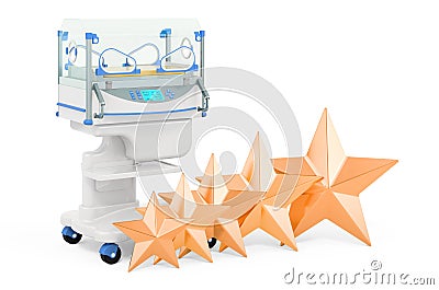 Customer rating of neonatal incubator. 3D rendering Stock Photo