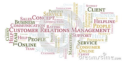 Customer Relations Management word cloud. Stock Photo