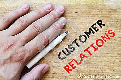 Customer relations text concept Stock Photo