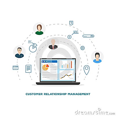 Customer relationship management Vector Illustration