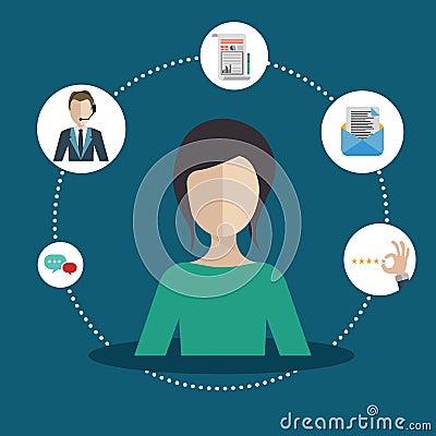 Customer relationship management. Vector Illustration