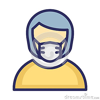 Customer Representative Wearing mask Vector Icon which can easily modify or edit Vector Illustration