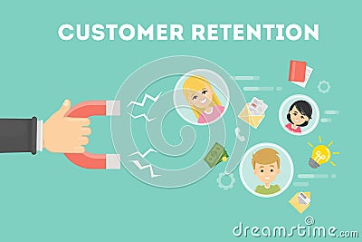 Customer retention concept. Vector Illustration