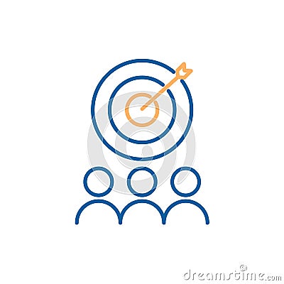 Customer retention with magnet and people design. Vector icon illustration. Digital inbound marketing. Vector Illustration