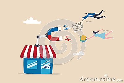 Customer retention, marketing or promotion to draw customer to return and buy more products, drive sale growth or attract new Vector Illustration