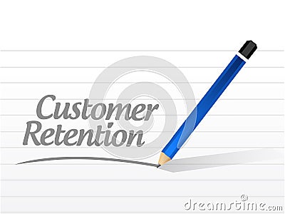 customer retention message sign Cartoon Illustration