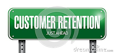 customer retention sign illustration Cartoon Illustration