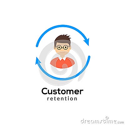 Customer retention vector icon. Client return business marketing. User consumer care Vector Illustration