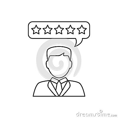 Customer reviews flat line icon Vector Illustration