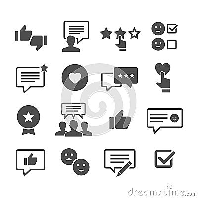 Customer reviews vector icon set Vector Illustration