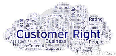 Customer Right word cloud. Stock Photo