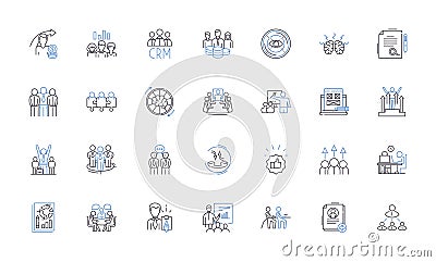 Customer satisfaction line icons collection. Feedback, Loyalty, Appreciation, Gratification, Contentment, Delight Vector Illustration