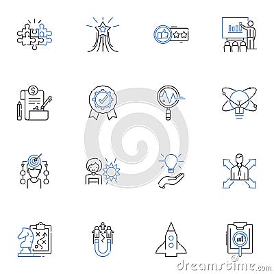 Customer satisfaction line icons collection. Feedback, Loyalty, Engagement, Experience, Complaints, Expectations Vector Illustration