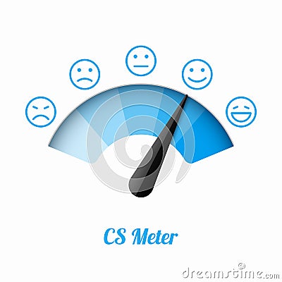 Customer satisfaction meter with different emotions Vector Illustration