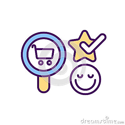 Customer satisfaction RGB color icon Vector Illustration