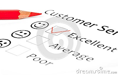 Customer satisfaction survey form Stock Photo