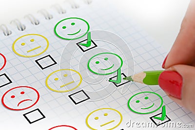 Customer satisfaction survey or questionnaire Stock Photo