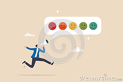 Customer satisfaction survey, service quality feedback, rating or opinion, user experience emoticon, angry or smile face review, Vector Illustration