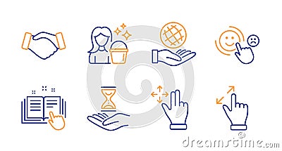 Customer satisfaction, Technical documentation and Handshake icons set. Vector Vector Illustration