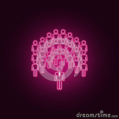 customer search neon icon. Elements of People set. Simple icon for websites, web design, mobile app, info graphics Stock Photo
