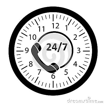 Customer service 24/7 application icon Vector Illustration