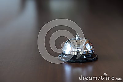 Customer service bell , reception bell in hotel lobby Stock Photo