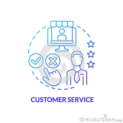 Customer service blue gradient concept icon Vector Illustration