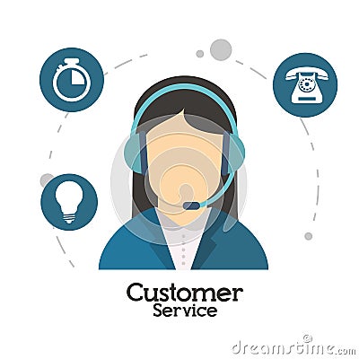 Customer service character operator Vector Illustration