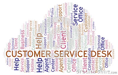 Customer Service Desk word cloud. Stock Photo