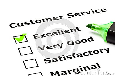 Customer service evaluation form Stock Photo