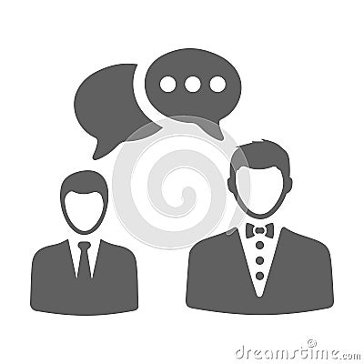 Customer service icon. Gray vector sketch. Vector Illustration