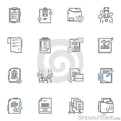 customer service line icons collection. Satisfaction, Empathy, Communication, Assistance, Support, Responsiveness Vector Illustration