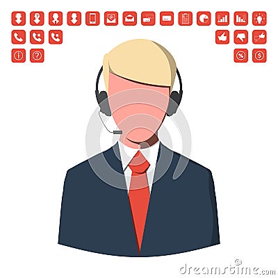 Customer service operator Vector Illustration