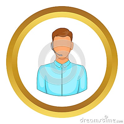 Customer service operator, headset vector icon Vector Illustration