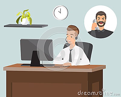 Customer service representative vector flat illustration Vector Illustration