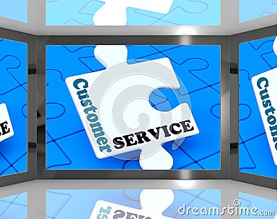 Customer Service On Screen Showing Customer Support Stock Photo