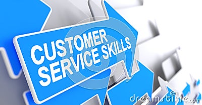 Customer Service Skills - Text on the Blue Cursor. 3D. Stock Photo