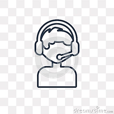 Customer service vector icon isolated on transparent background, linear Customer service transparency concept can be used web and Vector Illustration